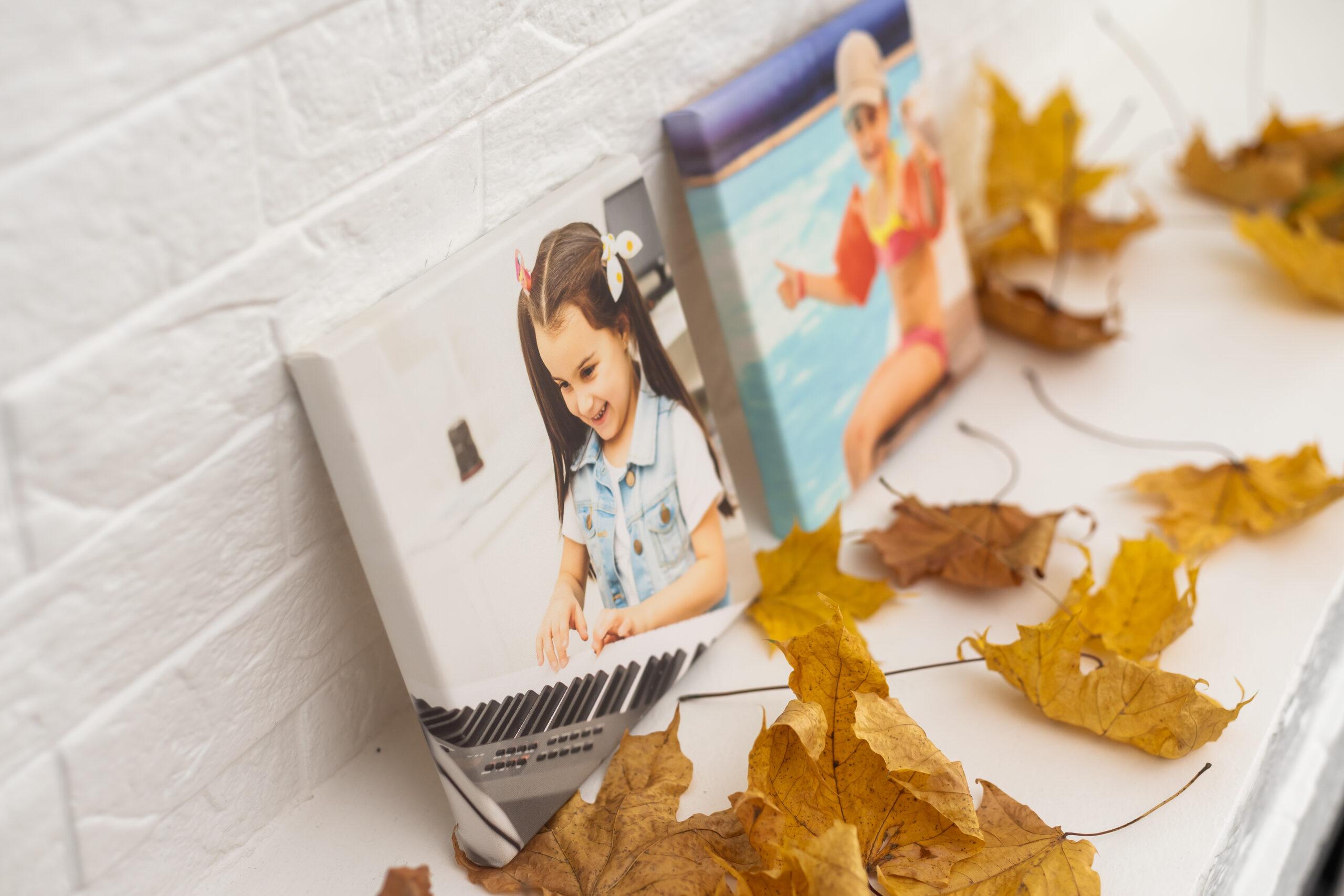 dry autumn leaves and photo picture